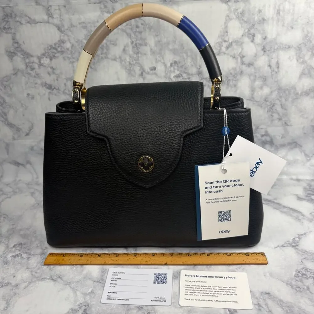LOUIS VUITTON Capucines MM Black Taurillon Leather Ltd Edition Handle COA Dusty